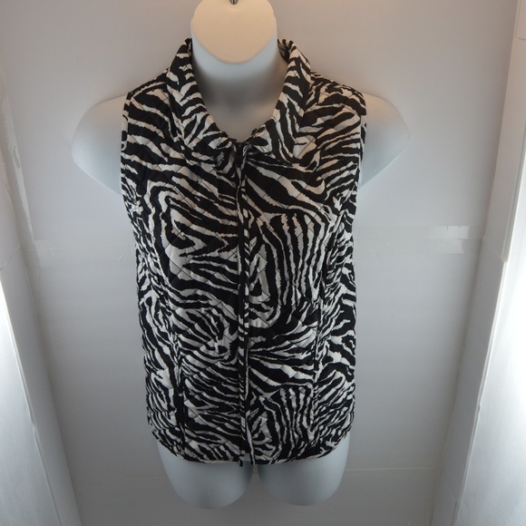 I.N. Studio Zebra Puffer Vest w/ Removable Fur - Picture 3 of 8